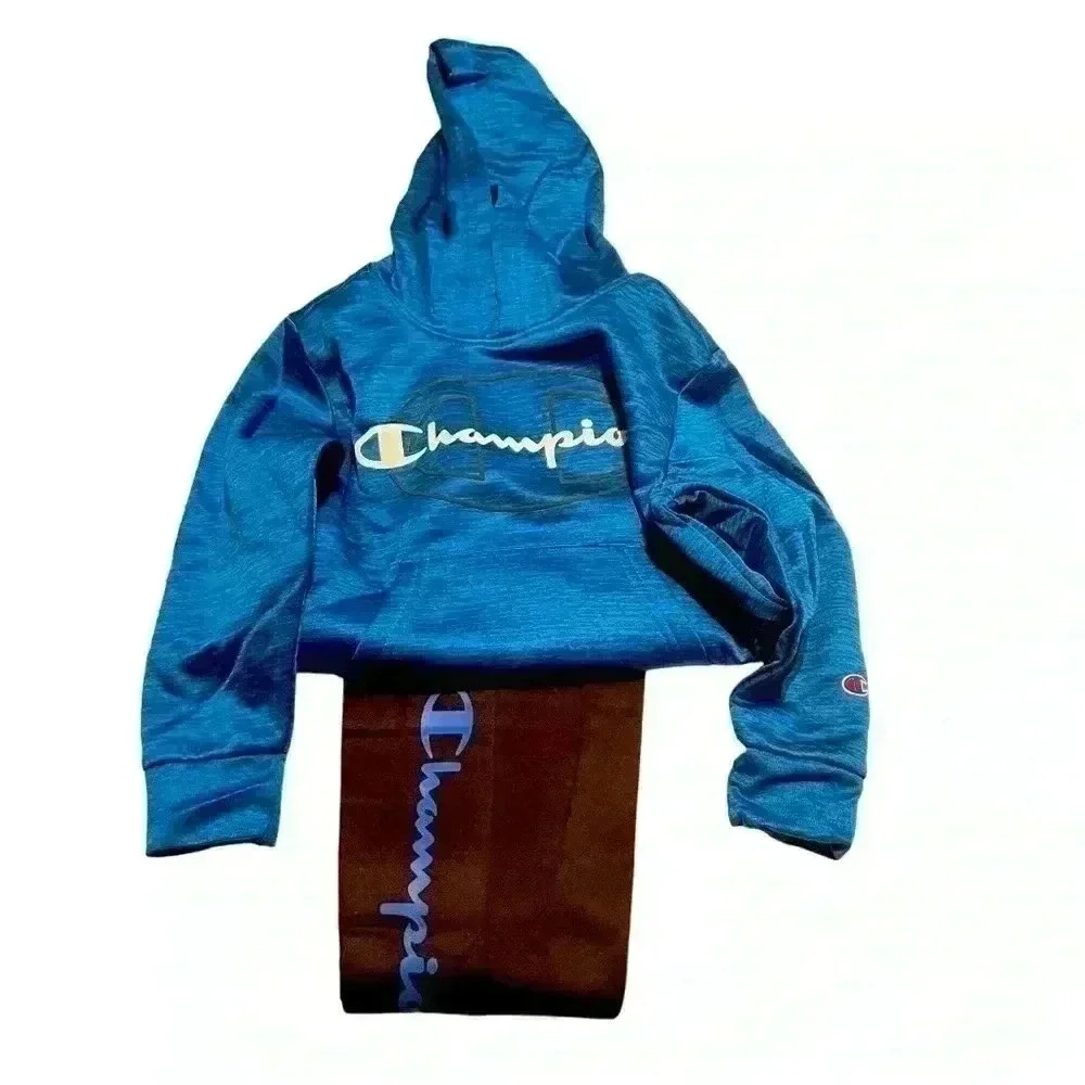 Champion Boy's 2 Piece Hoodie & Jogger Active Set (Blue&Black)